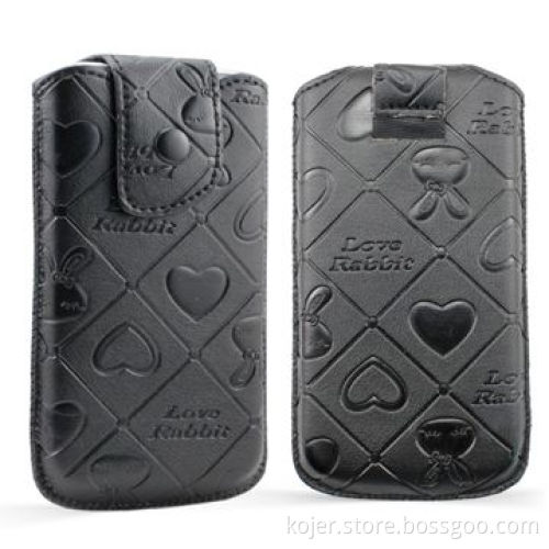 PU Leather Case with Retractable Pull-tab, Suitable for Apple's iPhone 4